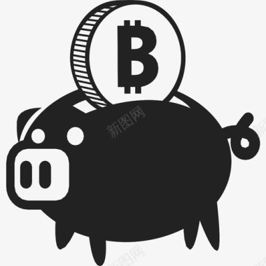 资产经济piggybank比特币数字货币经济图标图标