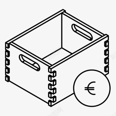 玩具盒玩具盒结帐送货图标图标