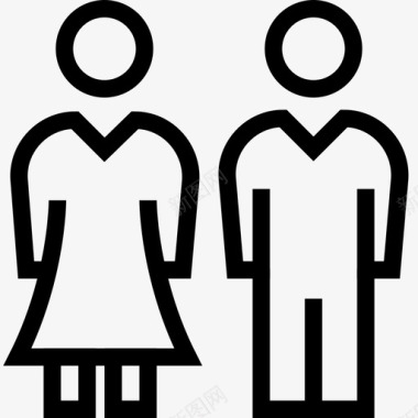 线稿情侣女性婚姻图标图标