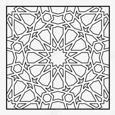 矢量几何素材图案阿拉伯瓷砖图标图标