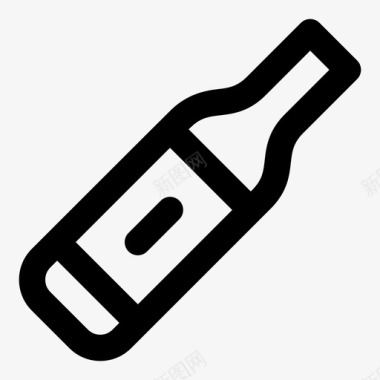 欢乐时光啤酒酒精瓶子图标图标