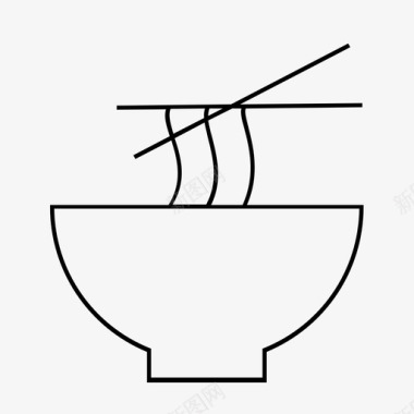 拉面碗筷子图标图标