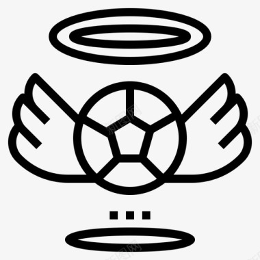 天使有翅膀的足球天使徽章图标图标