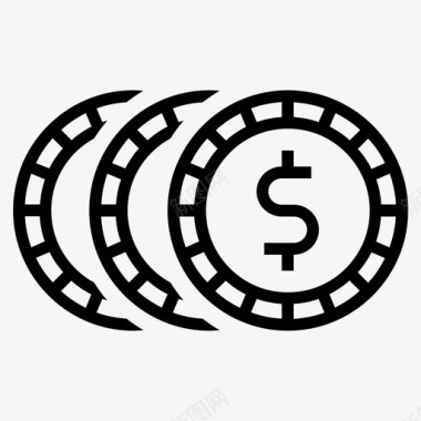 硬币赌场筹码图标图标