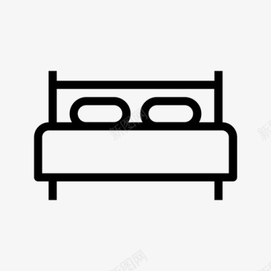 双人床被褥卧室图标图标
