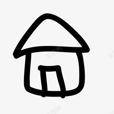 家房子素描图标图标