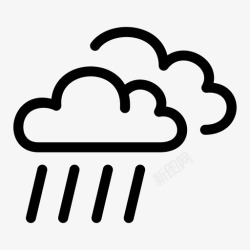 下雨中多云中雨寒冷下雨图标高清图片