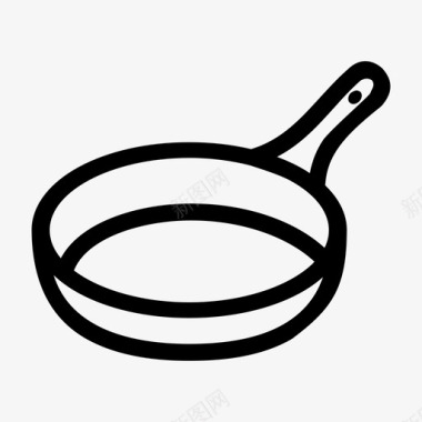 平底锅烹饪煎锅图标图标