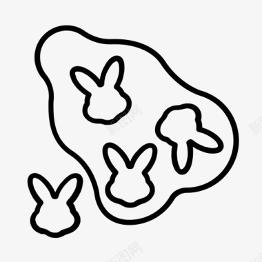 复活节烘焙饼干兔子图标图标