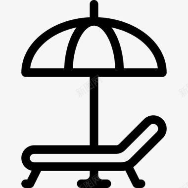 沙滩椅子休息室图标图标