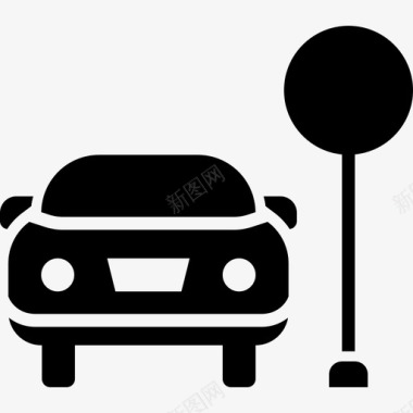 停车场停车场车位汽车服务标志图标图标