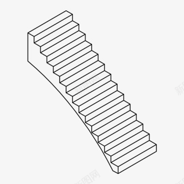 台阶上psd素材楼梯上升施工图标图标