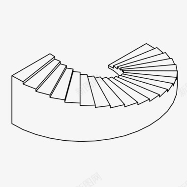 高台阶螺旋楼梯上升楼梯图标图标