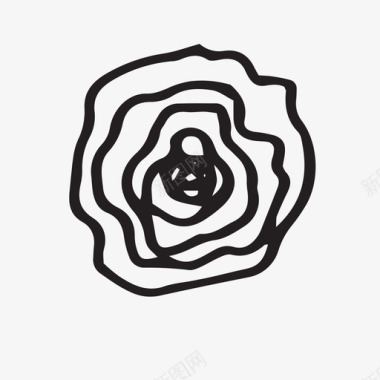 玫瑰花朵手绘图标图标