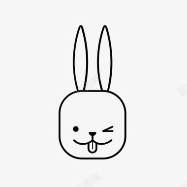傻兔子复活节快乐图标图标