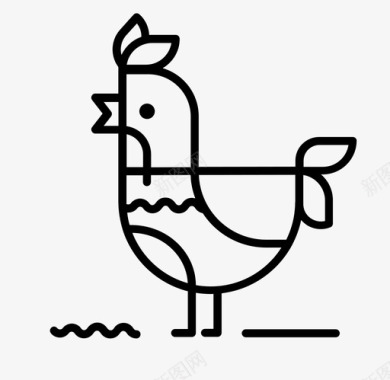 公鸡动物鸡图标图标