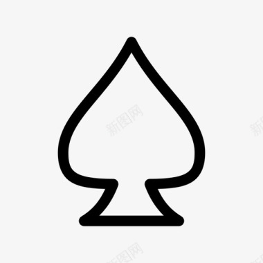 手绘扑克牌游戏图标黑桃王牌游戏卡扑克牌图标图标