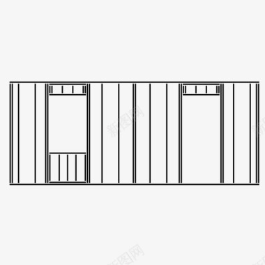 理发店的墙框架建筑木工图标图标