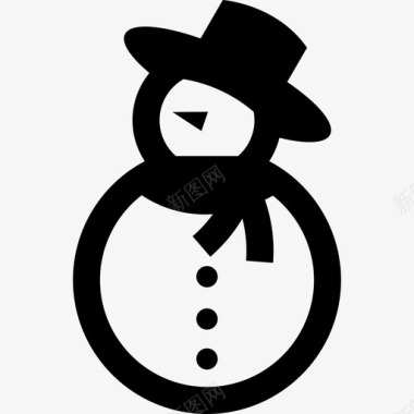 帽子雪人戴着围巾和帽子的雪人造型圣诞快乐图标图标