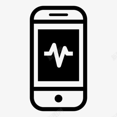 智能手机健康活动智能手机黑色图标图标