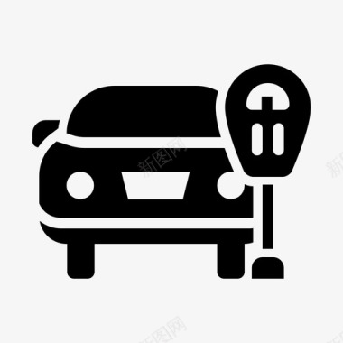 停车场车票汽车服务标志图标图标