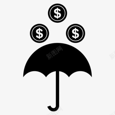伞钱雨图标图标