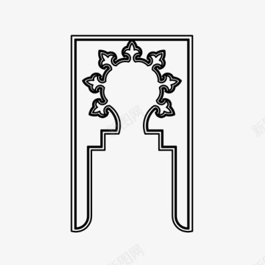 装饰图案花纹伊斯兰拱门阿拉伯式建筑装饰图标图标