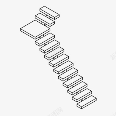 走楼梯下来木楼梯上升飞梯图标图标