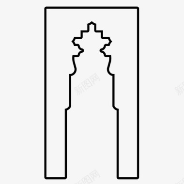 伊斯兰拱门阿拉伯式建筑装饰图标图标
