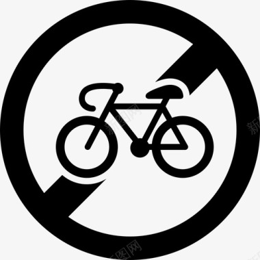 自行车禁止骑图标图标