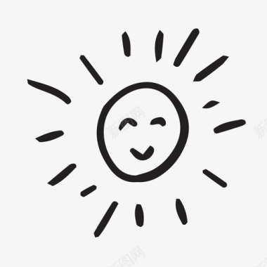 笑脸太阳快乐夏天图标图标