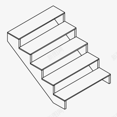立体楼梯斜坡上升下降图标图标