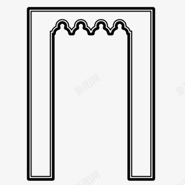 装饰图案脑子伊斯兰拱门阿拉伯式建筑装饰图标图标