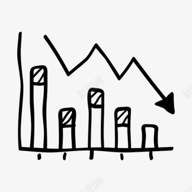 减少雾霾下降图表减少图标图标