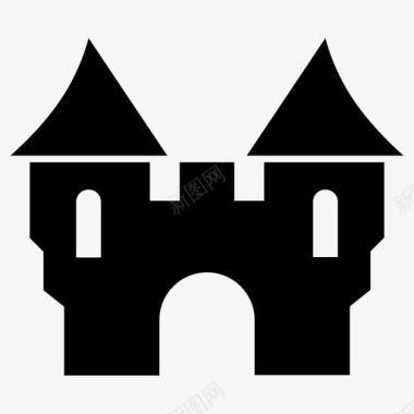 城堡拱门骑士图标图标