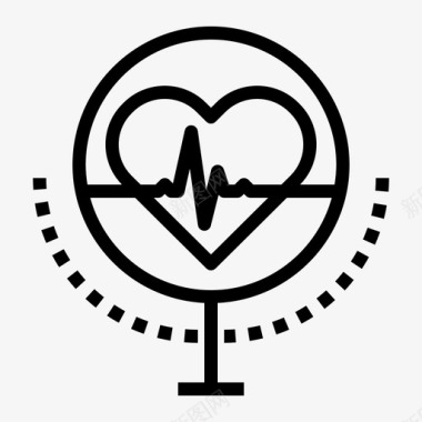 保健和医疗生命体征检查心脏图标图标