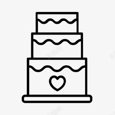 婚礼蛋糕订婚派对爱情图标图标