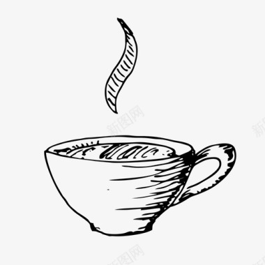 茶杯手绘图标图标