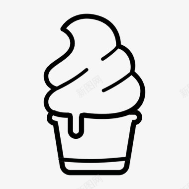 夏季冷饮系列冰淇淋筒食品冰淇淋图标图标