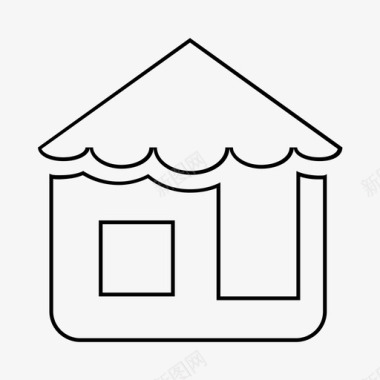 别墅平房房子小屋图标图标
