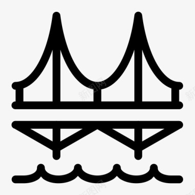 桥梁素材桥梁跨越河流图标图标