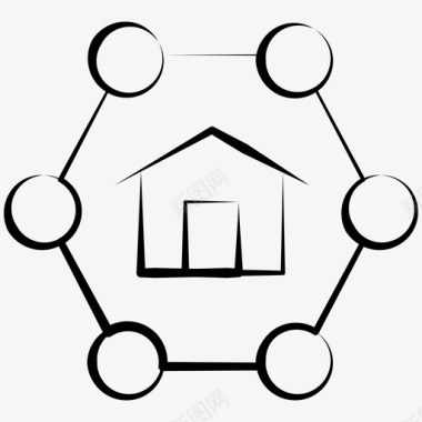 互联网背景板家庭网络互联网共享图标图标