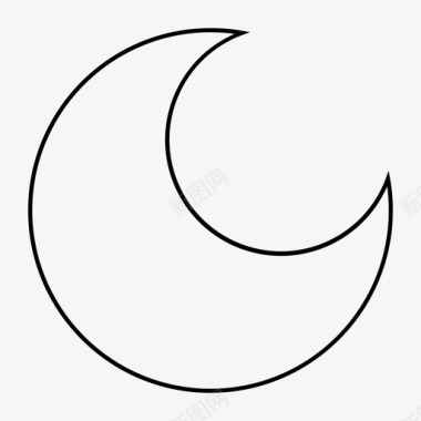 月亮新月晚上图标图标
