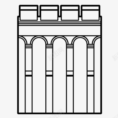 防御堡垒墙片建筑城墙图标图标