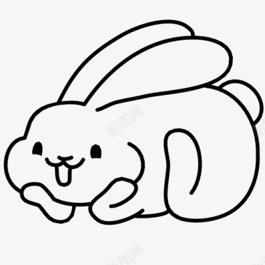 复活节兔子听动物宠物图标图标