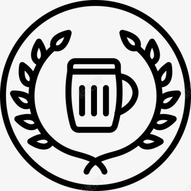 啤酒奖玻璃杯酒吧图标图标