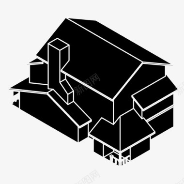 立体建筑房屋建筑家庭图标图标