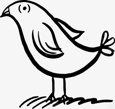 复活节鸟可爱涂鸦图标图标