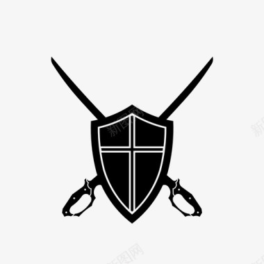防御武器盾和刀防御剑图标图标