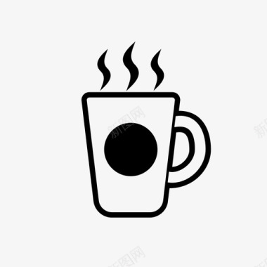 三色马克杯咖啡热咖啡马克杯图标图标